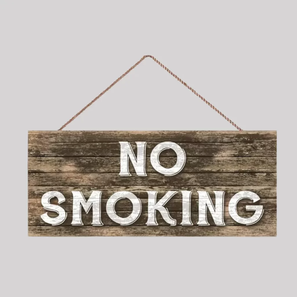 Rustic wood No smoking sign